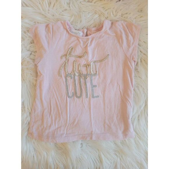 Mud Pie TWO cute pink tee - Picture 1 of 3